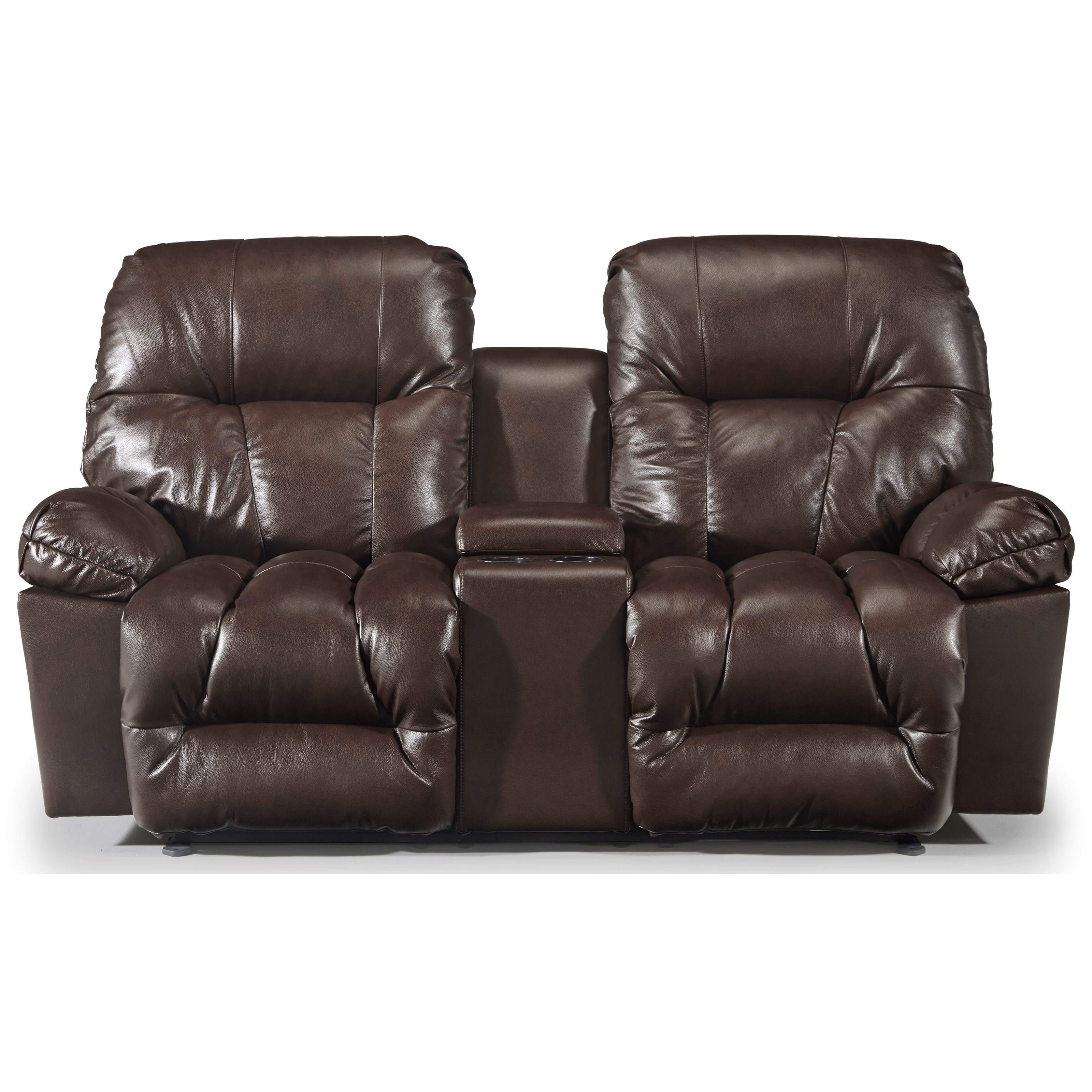 Power reclining rocking top loveseat